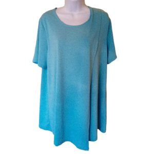 Aqua Blue  Tunc Asymmetrical Top Size 1X